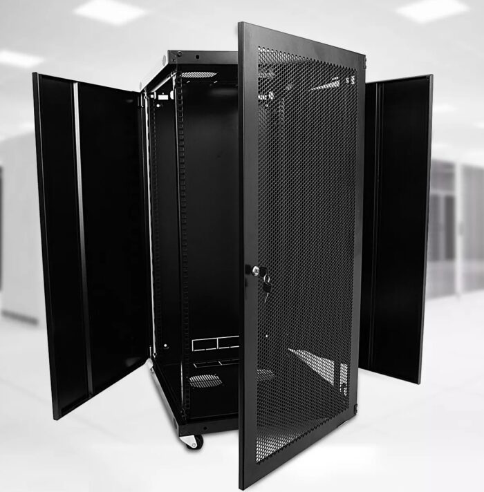 22U Wall Mount Network Server Cabinet Rack Enclosure mesh Door Lock 600MM Deep