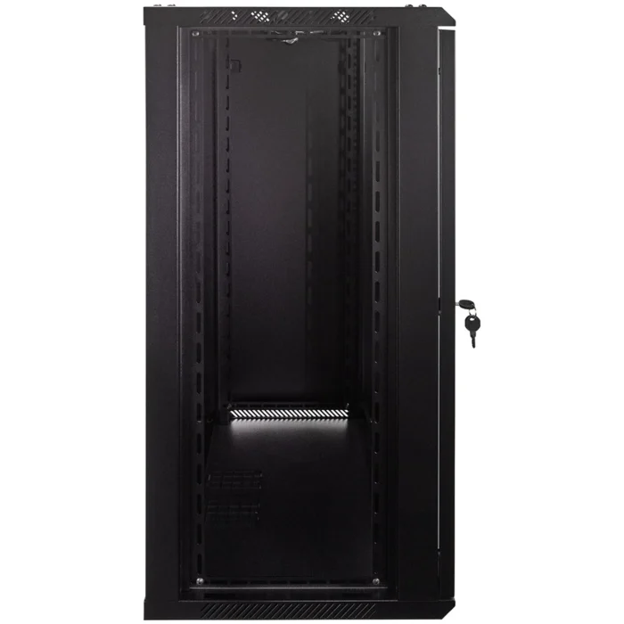 18U Wall Mount Network Server Data Cabinet Enclosure Rack Glass Door Lock w/ Fan