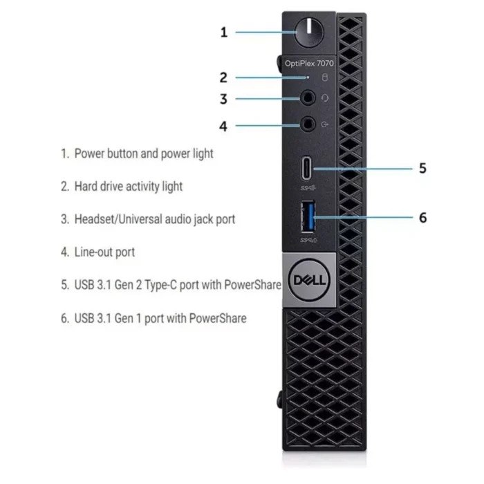 Dell OptiPlex 7070 Micro PC Core i7 8th Gen 32GB RAM 1TB SSD Wi-Fi Windows 11